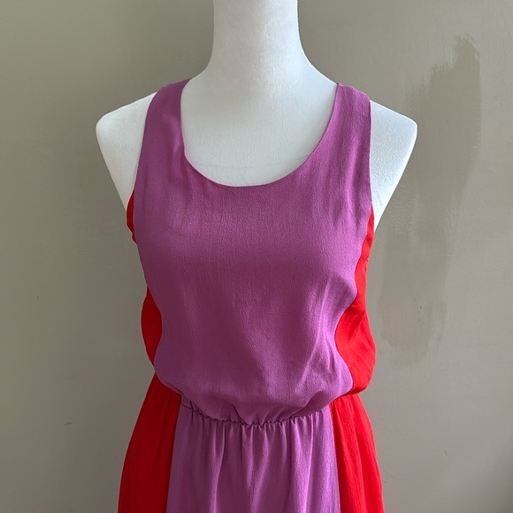 W118 by Walter Baker Gabriella Colorblock Purple, Red A-Line Maxi Dress Size XS - Picture 4 of 12